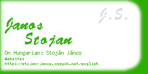 janos stojan business card